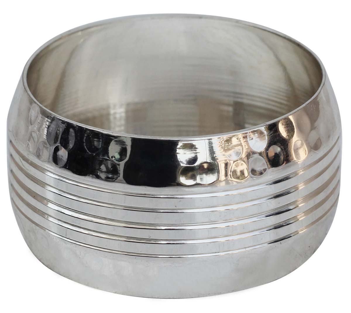 Wholesale Napkin Rings - Metal Napkin Rings - Nickel Plated - Hammered Effect & Ribbed Pattern - Dining Table Accessories